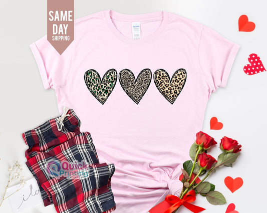 Leopard Print Hearts Valentine's Day Shirt