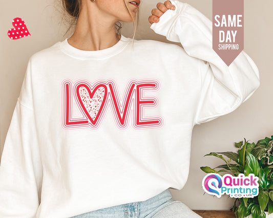 Love Heart Valentine's Day Sweatshirt: Couple Matching Gift