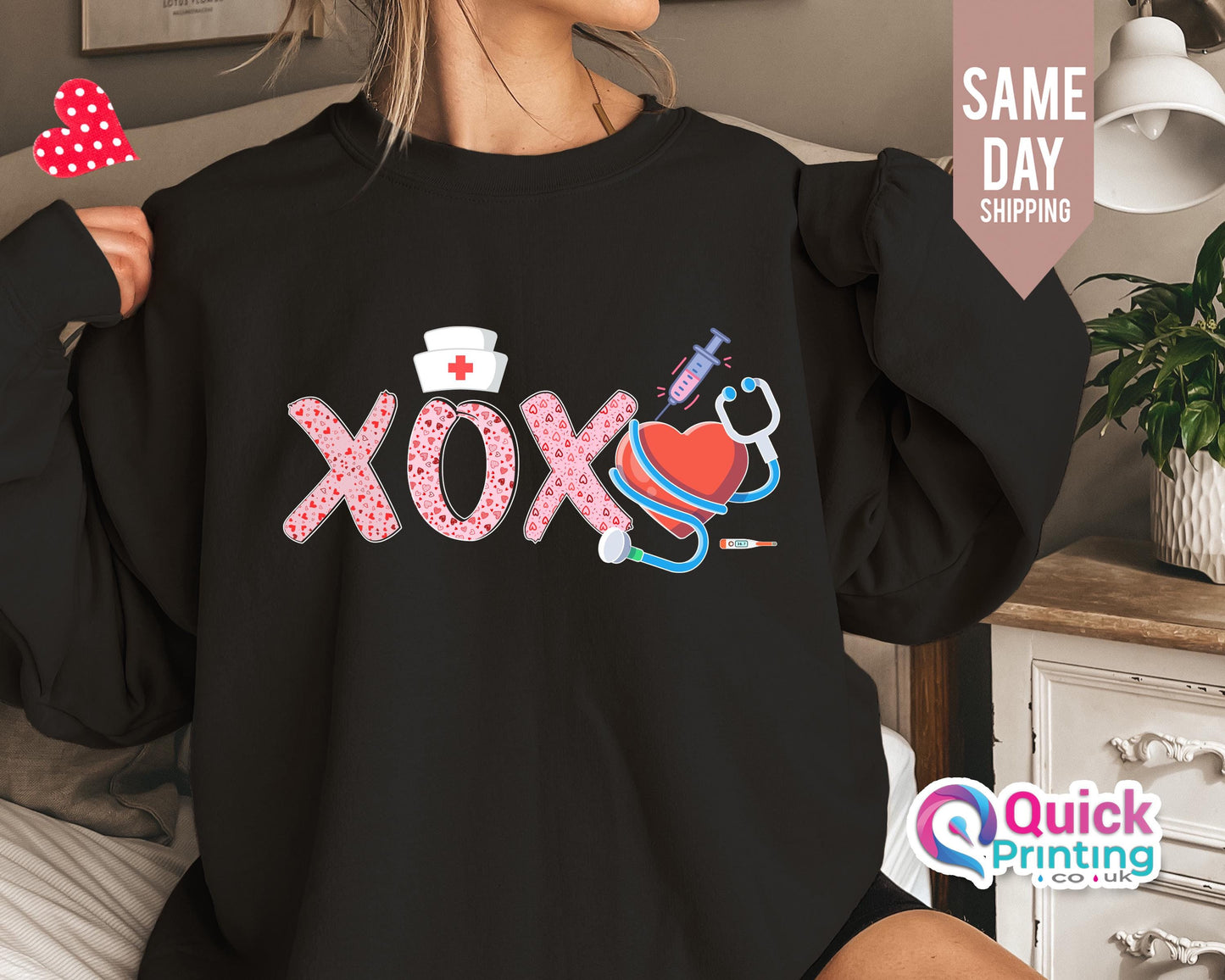 XOXO Nurse Sweatshirt, Cute Nurse Valentines Day Sweatshirt, Valentines Day Sweatshirt, Sweatshirt For Nurse, Valentines Day Gift for Nurse