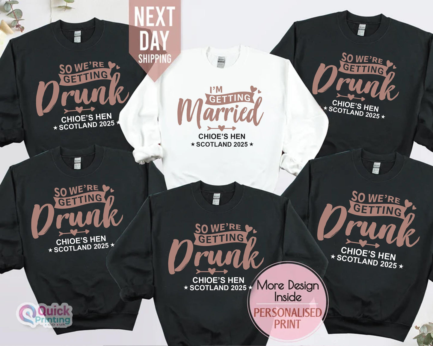 Personalized Bachelorette Party Sweatshirt: Getting Drunk Hen Party 2026