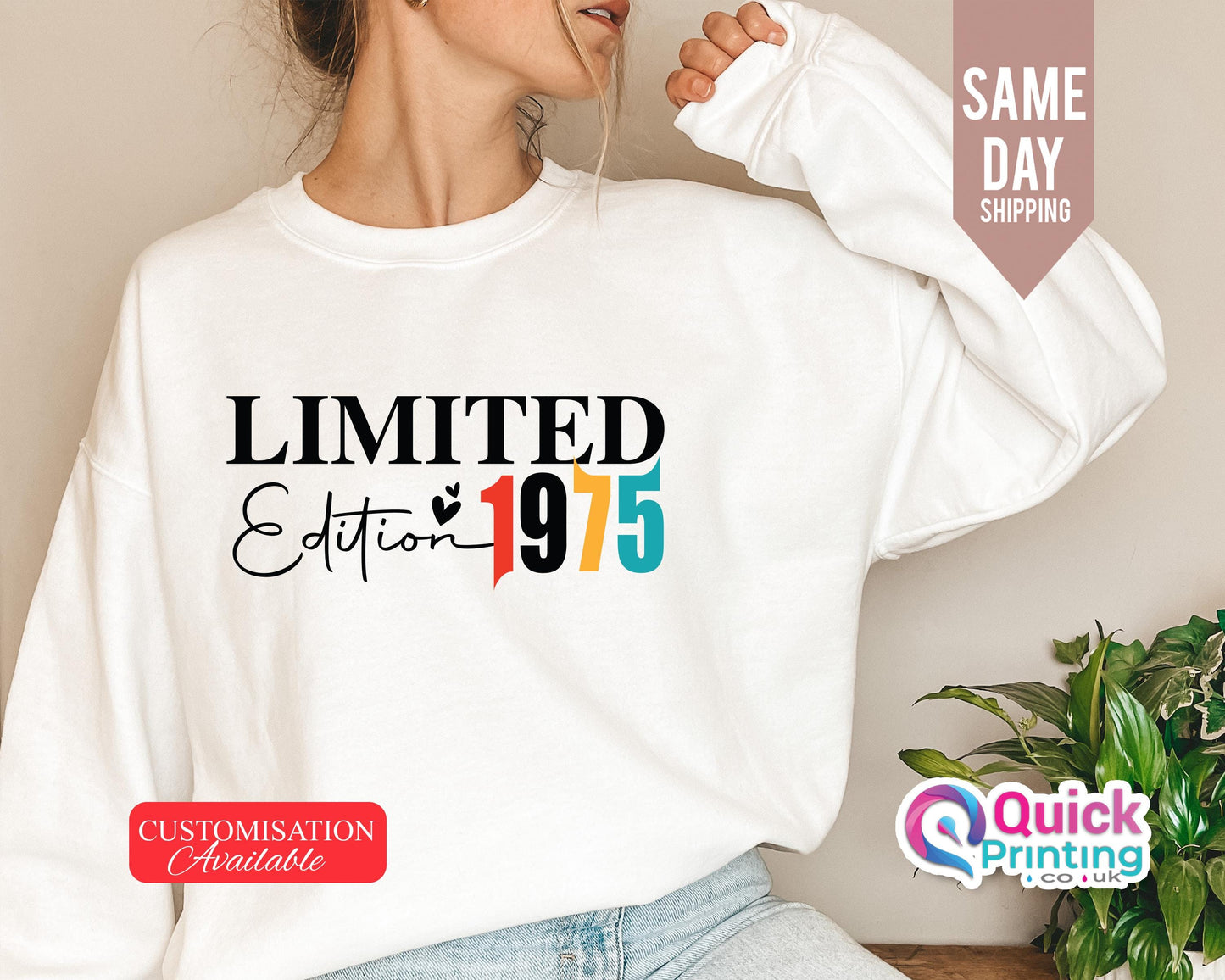 Limited Edition 1975 Sweatshirt: Vintage Birthday Year Jumper