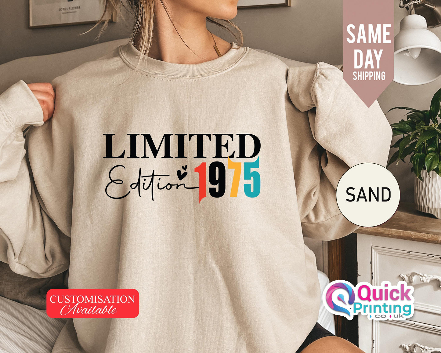 Limited Edition 1975 Sweatshirt: Vintage Birthday Year Jumper