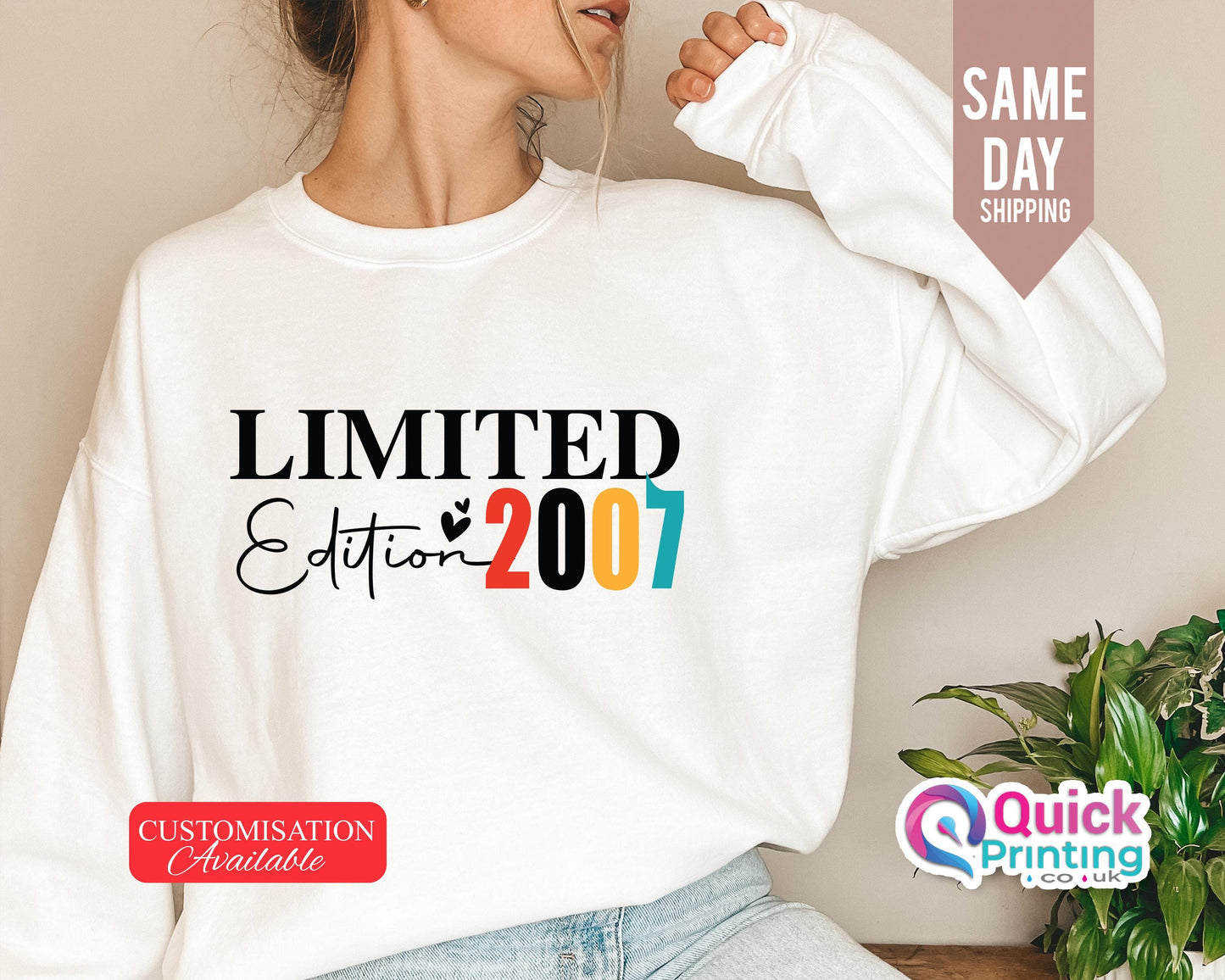 Limited Edition 2007 Sweatshirt: Birthday Year Jumper