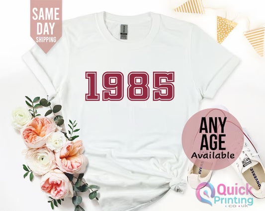 1985 Birthday Year T-shirt for Women, 40th Birthday Tshirt Gift, Vintage 1985 Birthday Shirt, 40th Birthday T-shirt, Mum Birthday Gift
