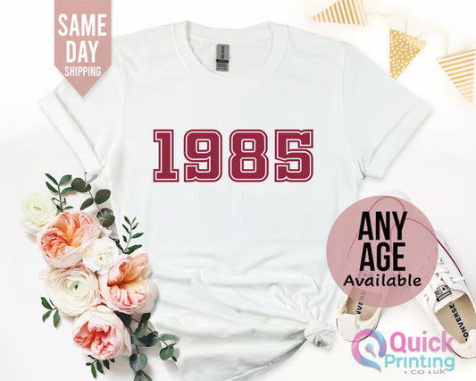 1985 Birthday T-shirt for Women: Vintage 40th Birthday Gift