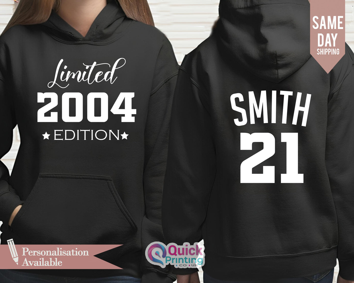 Personalised Name Age Birthday Hoodies UK, 40th 50th 60th Vintage Hoodies for Men Women, Custom Birthday Gifts for Dad Mum Friend