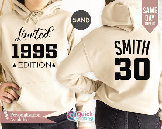Personalized Birthday Hoodie: Limited Edition 1995, Custom Name & Age