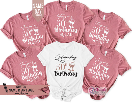 Celebrating my 50th birthday t-shirt, Birthday Party Group Shirt,50th Birthday Queen, 50th birthday party shirts, girls 50th birthday shirts