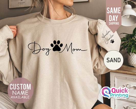Personalized Dog Mom Sweatshirt: Custom Pet Name Jumper