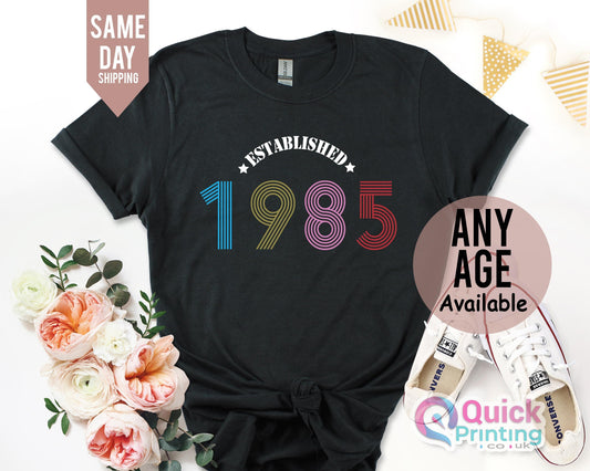 40th Birthday Ladies Shirt UK, Vintage 1985 Birthday Shirt, 40th Birthday Gifts for Women, Custom Birthday Gifts for her,Mothers day t shirt