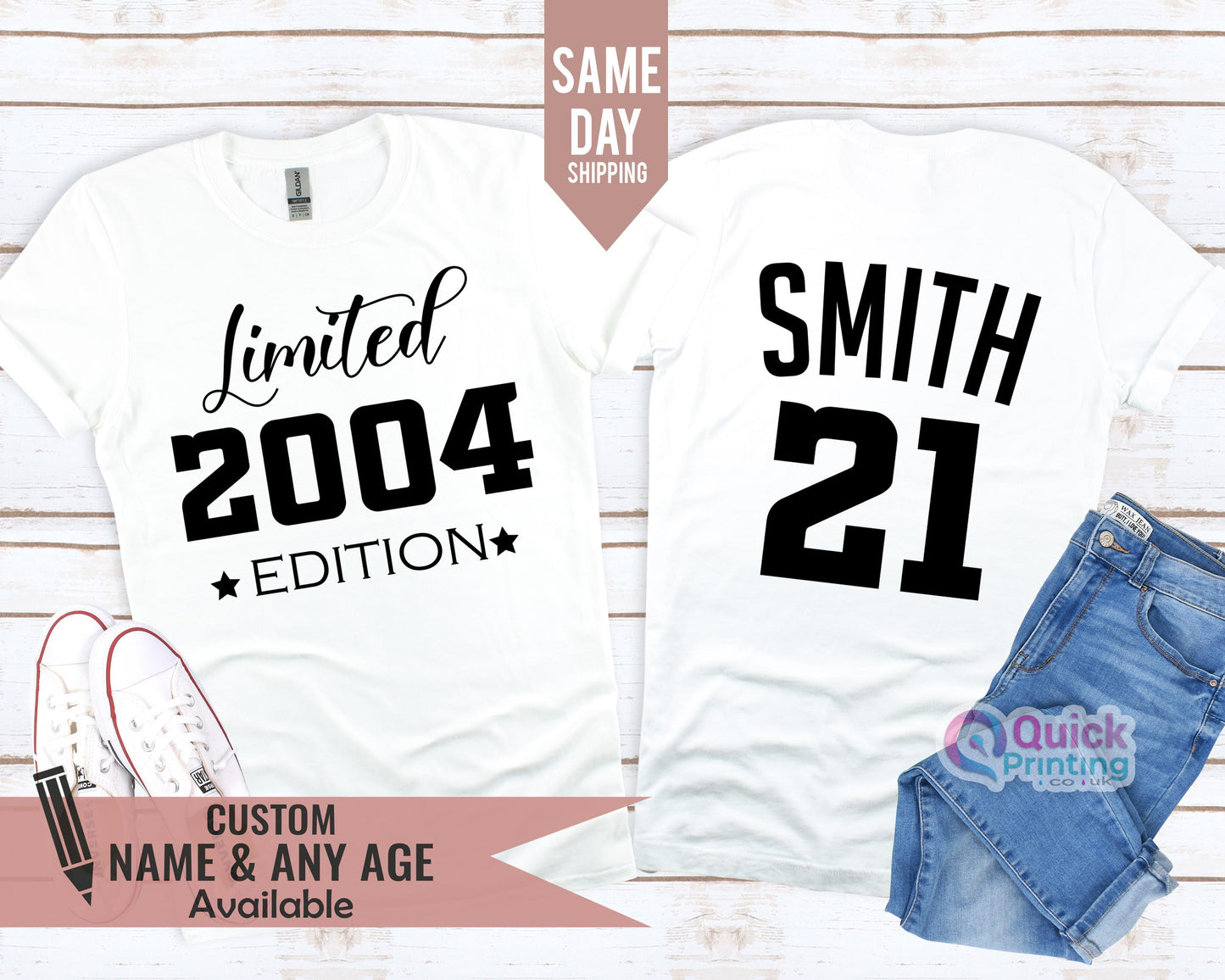 Personalized 21st Birthday T-Shirt: 2004 Edition