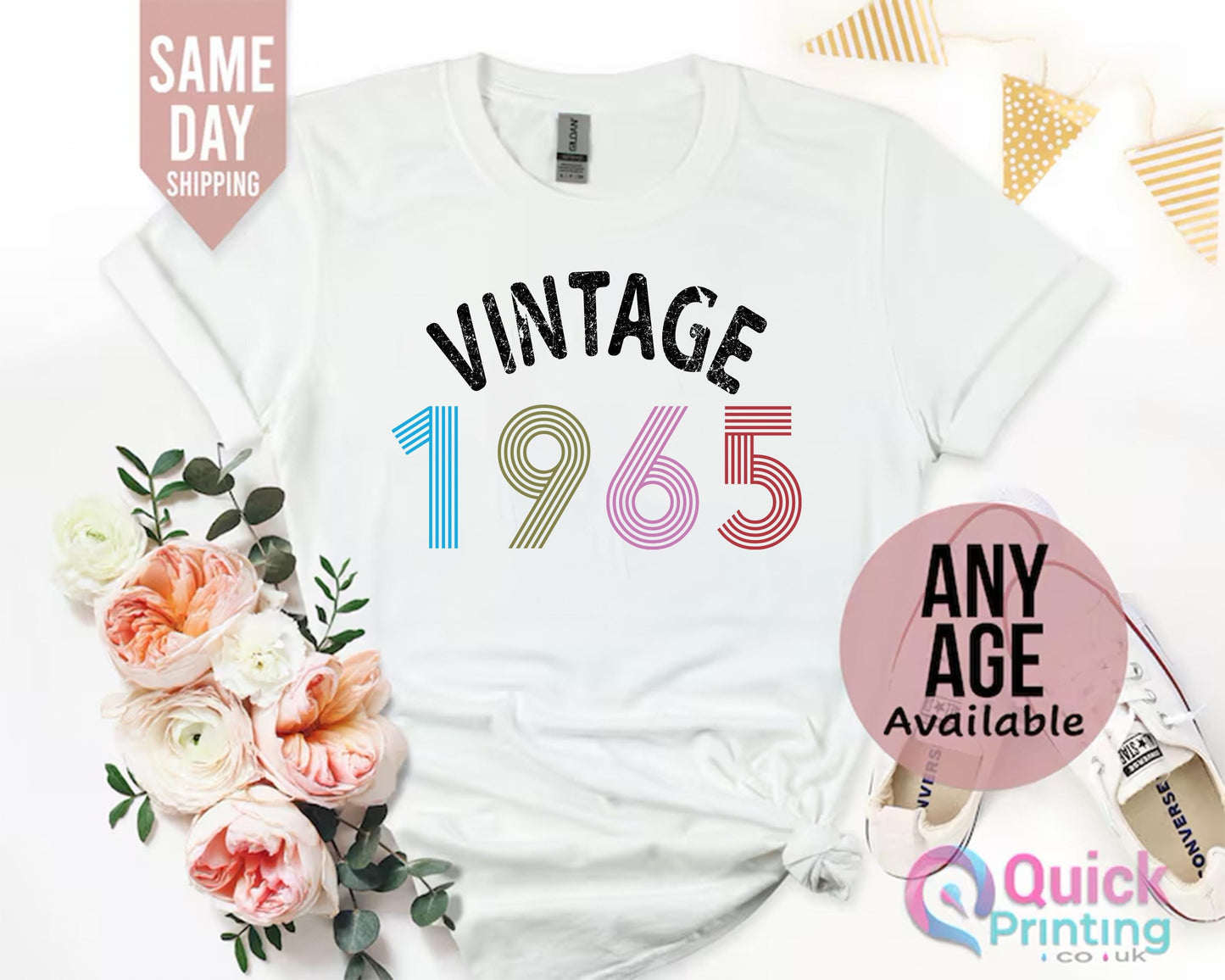 60th Birthday Vintage 1965 T-Shirt: Birthday Gift