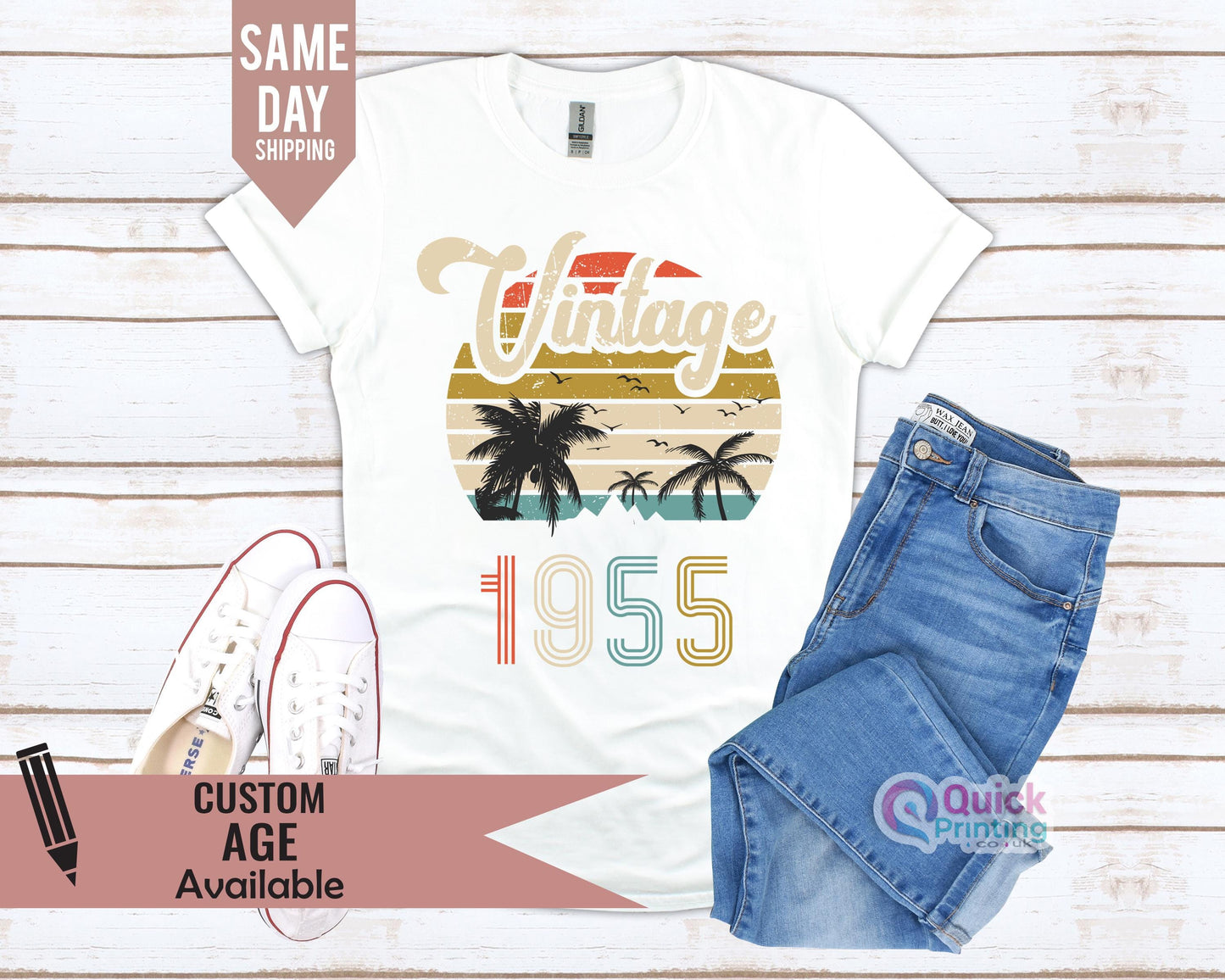 Vintage 1955 70th Birthday T-Shirt: Husband Gift Tee