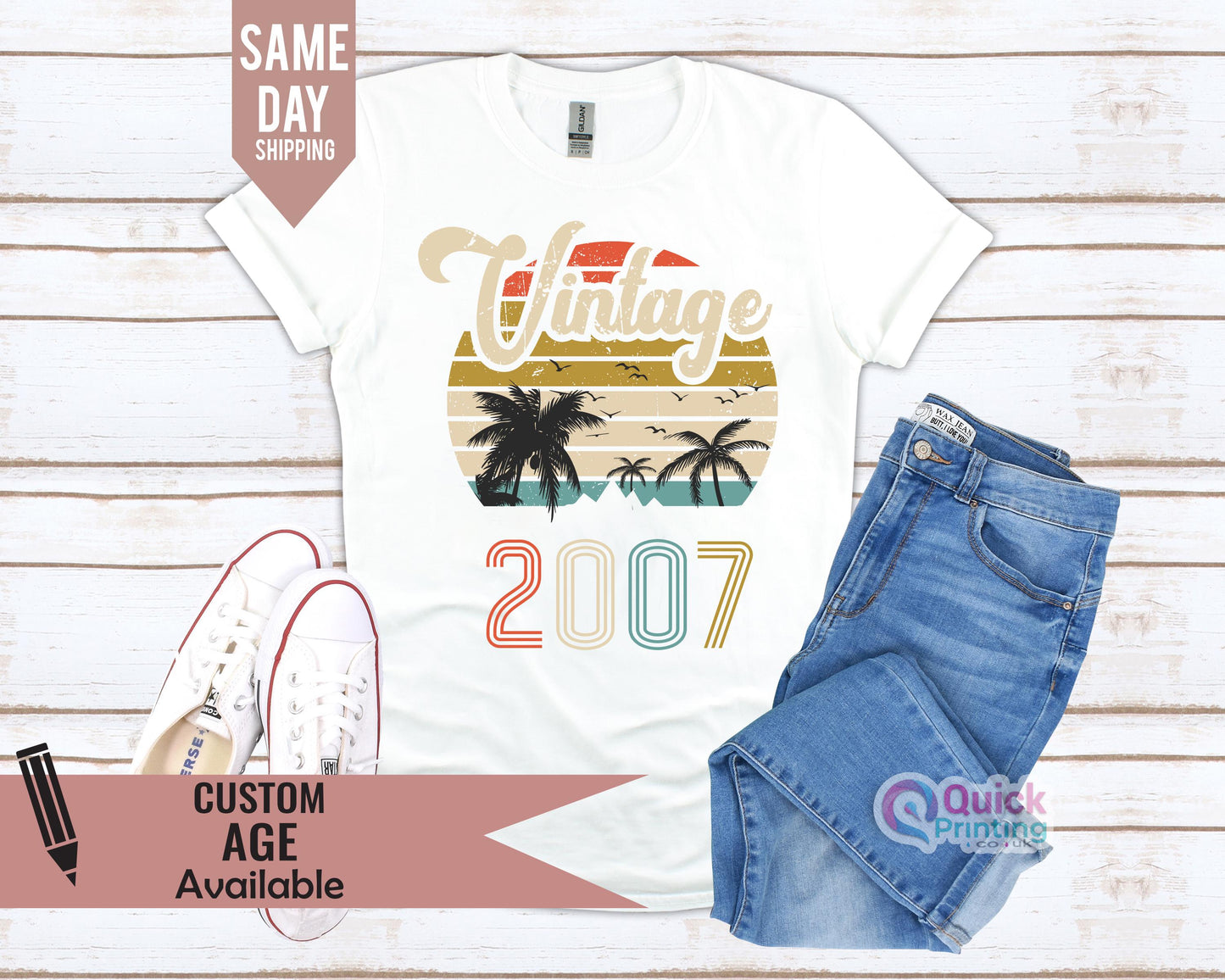 18th Birthday Vintage 2007 Shirt: Ladies Graphic Tee