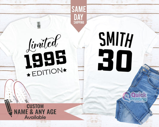30th Birthday Tshirt Gift for him, 30th Birthday Party Shirts Unisex Ladies, 1995 Vintage Tshirt, Christmas gift for Men,Valentines day  top