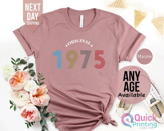 50th Birthday T-Shirt: Vintage 1975 Graphic Tee