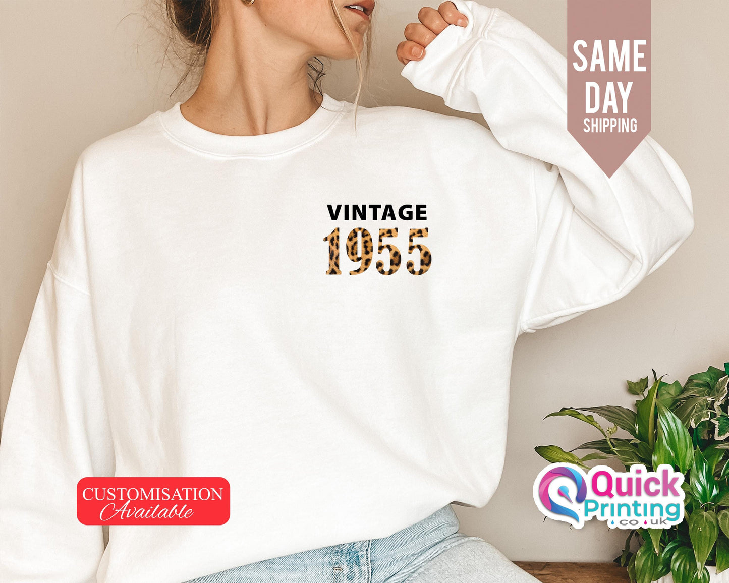 1955 Vintage Sweatshirt: Custom Birth Year Jumper