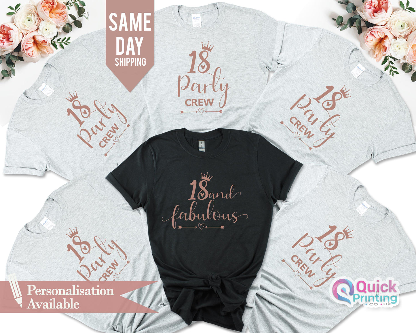 18th and Fabulous Shirt, 18 party crew shirt, 18th Birthday Shirt for Girl, 18th Birthday Party Shirt 2025, 18th Birthday gifts for Friend