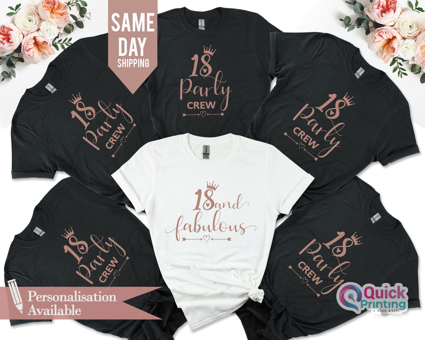 18th and Fabulous Shirt, 18 party crew shirt, 18th Birthday Shirt for Girl, 18th Birthday Party Shirt 2025, 18th Birthday gifts for Friend