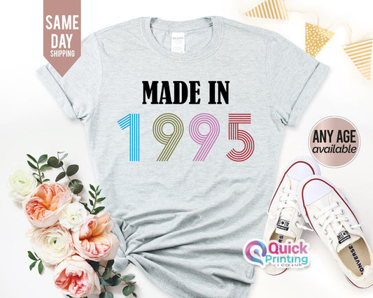 Made in 1995 Birhtday tshirt, 30th Birthday Gifts for Women, Vintage 1995 Birthday Shirt, 30th Birthday Tshirt, Birthday Gifts for Mum