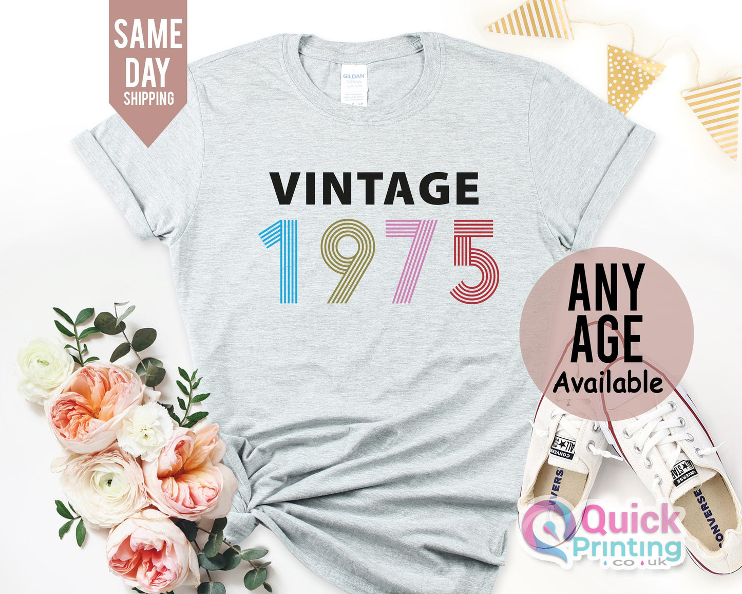 1975 Vintage Birthday T-Shirt: 50th Birthday Gift