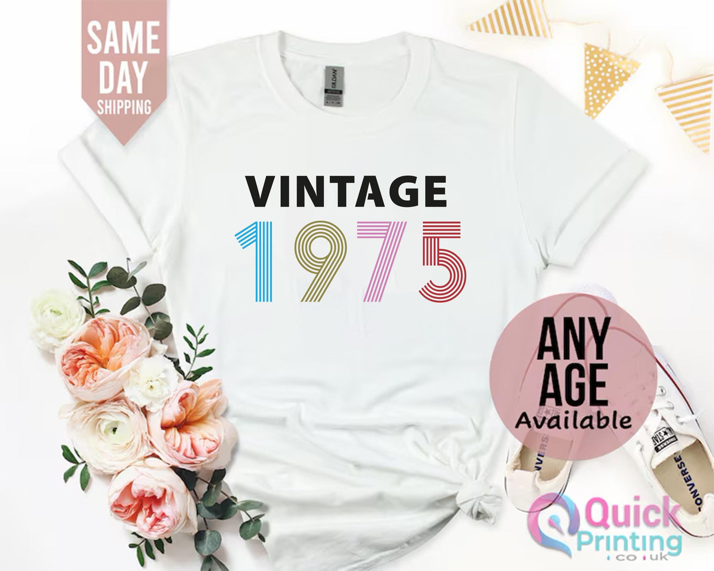 1975 Vintage Birthday T-Shirt: 50th Birthday Gift