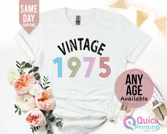 50th Birthday Shirt for Women, 50th Birthday Gift for women, 1975 Vintage Birthday Shirt, Vintage Birthday gift, 50th Birthday Gifts for Mum