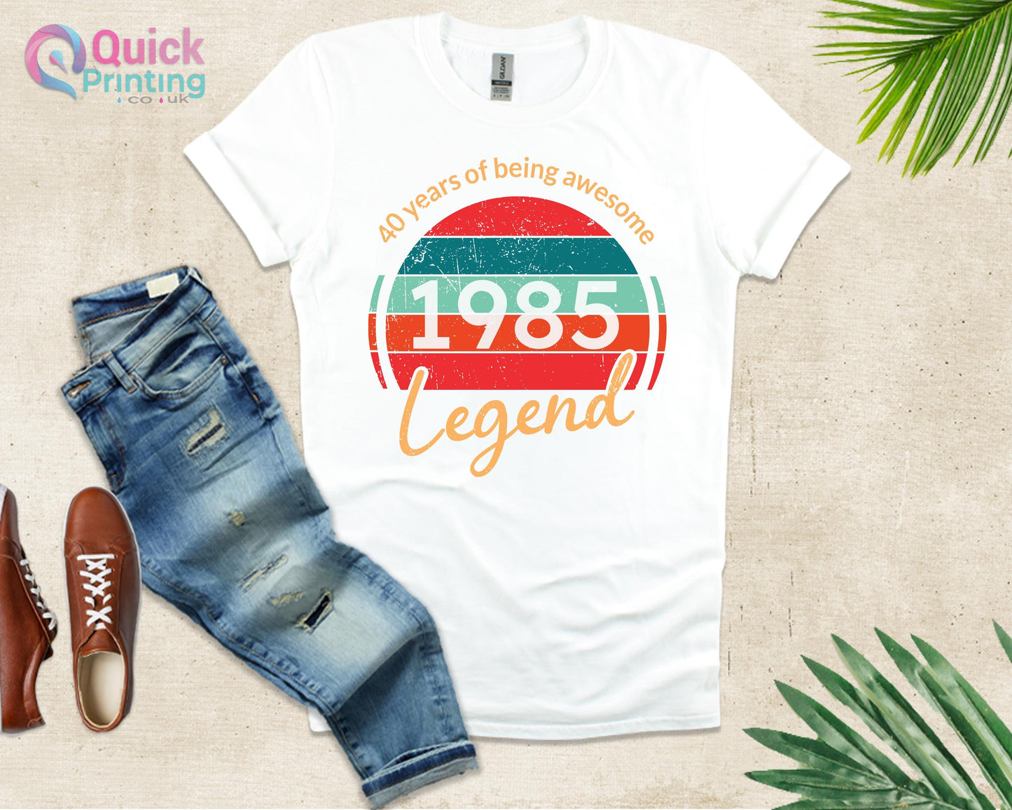 40th Birthday T-Shirt: Legend Born in 1985, Vintage Style