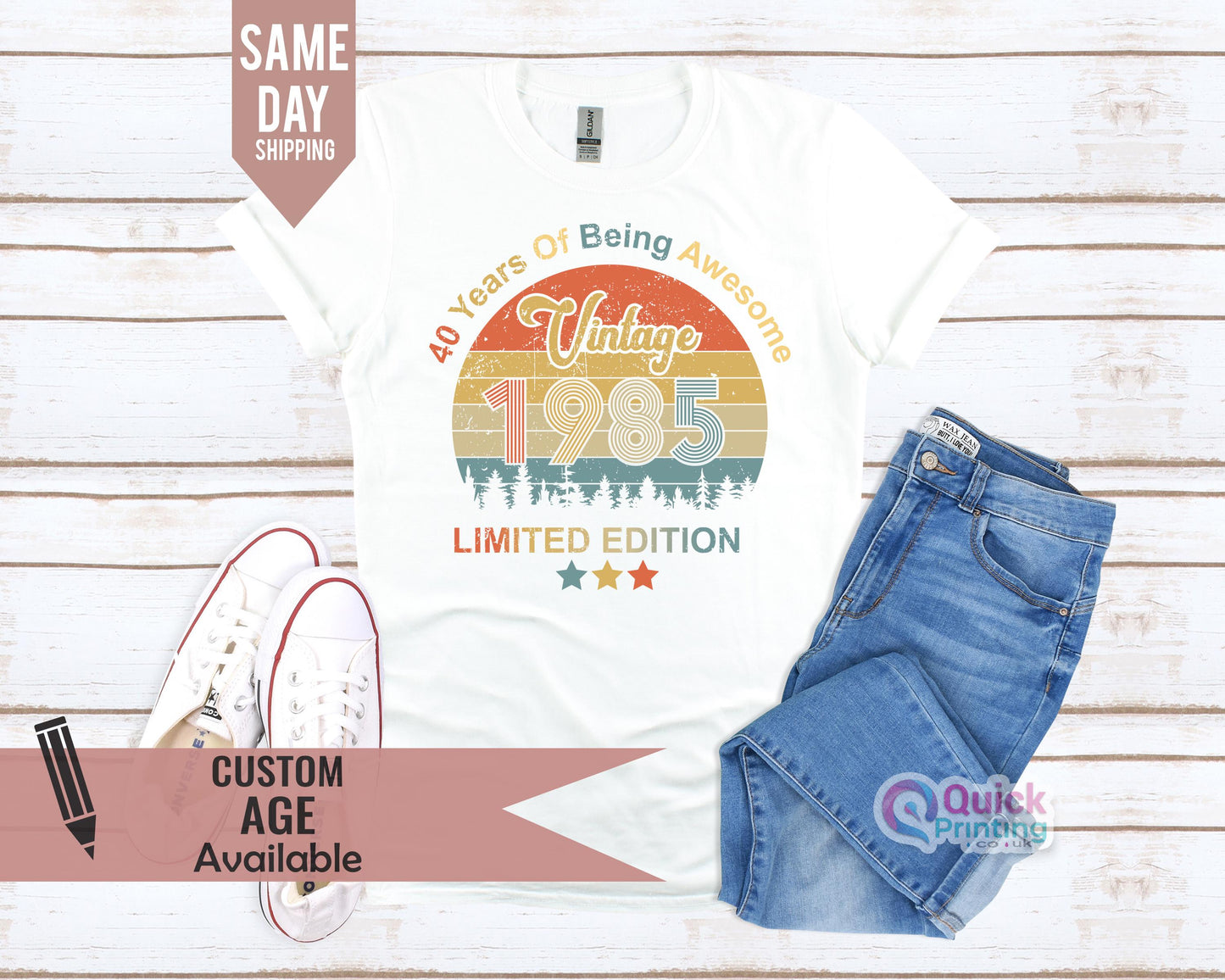 Vintage 1985 40th Birthday T-Shirt: Aged To Perfection