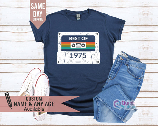 Best Of 1975 Shirt, Vintage 1975 T Shirt, 50th Birthday Gift For Men, Husband Birthday Tee, fiftieth gift ideas, 50th Happy Birthday tee