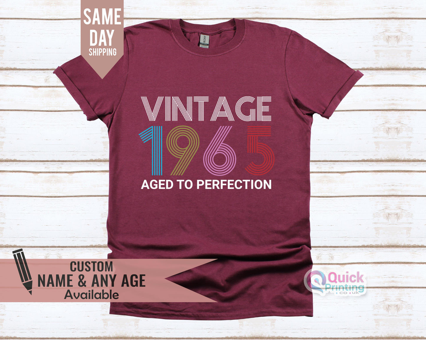 Vintage 1965 60th Birthday T-Shirt: Aged To Perfection