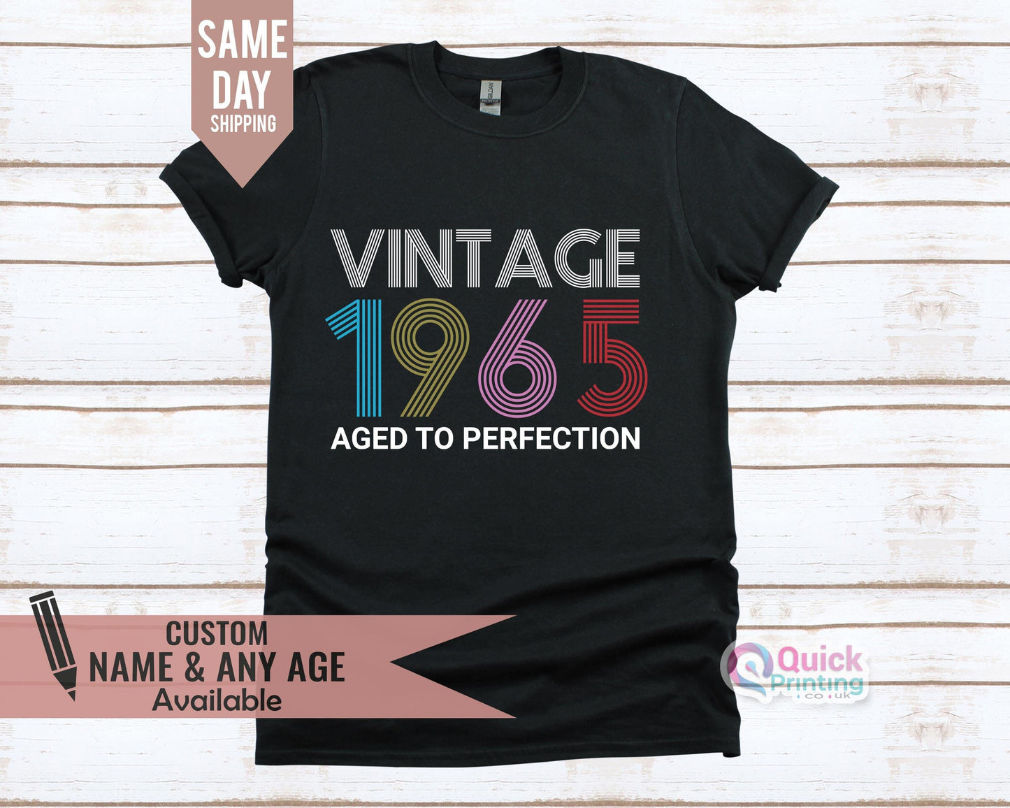 Vintage 1965 60th Birthday T-Shirt: Aged To Perfection