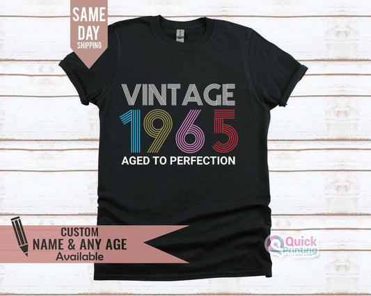 Vintage 1965 60th Birthday T-Shirt: Aged To Perfection