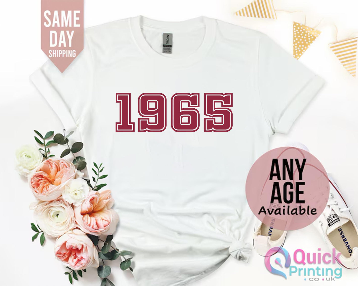 1965 Birthday Year T Shirt for Women, 60th Birthday T shirt Gift, Vintage 1965 Birthday Shirt, 60th Birthday Tshirt, Mum Birthday Gift