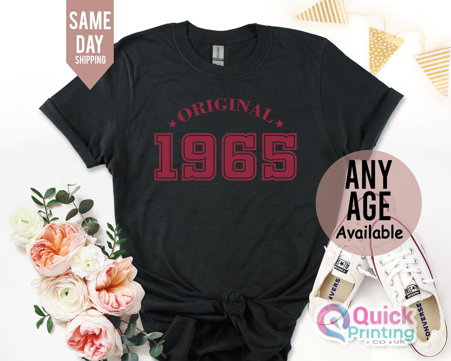 1965 Birthday TShirt UK, 60th Birthday Gifts for Women, 60th Birthday Tshirt, Vintage Birthday Gift Shirt, Birthday Gift for Mum Grandpa