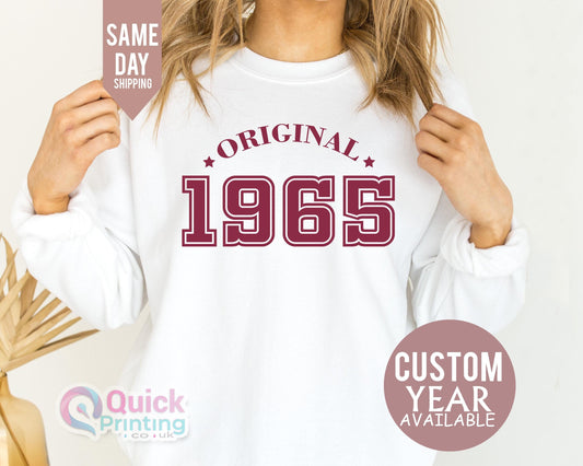 60th Birthday Sweatshirt 2025, 60th Birthday Gift for Women, Vintage Birthday 1965 Jumper for Women Men, Mothers Day  Gift for Mum Dad
