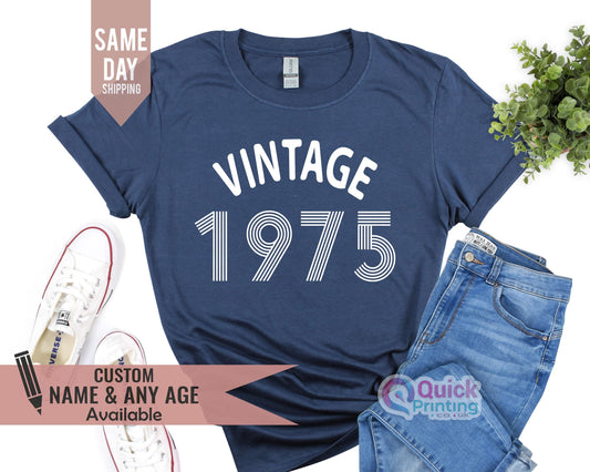 Vintage 1975 Birthday T-Shirt: 50th Birthday Gift