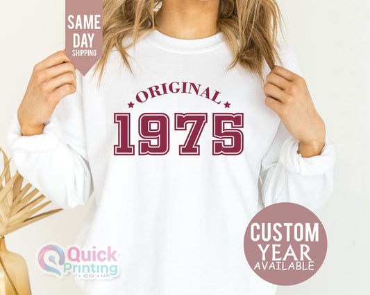 Vintage Birthday 1975 Sweatshirt for Women Men, 50th Birthday Jumper, 50th Birthday Gift for Women, Christmas Gift for Mum Dad Womens jumper