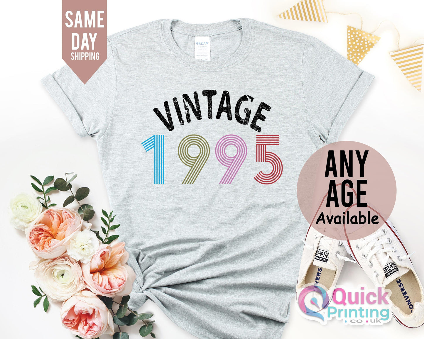 30th birthday shirts for her and friends, Vintage 1995 Birthday Shirt, Birthday Gifts for Girl, 30th birthday shirt, Personalised t-shirts