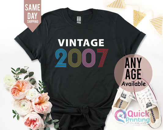 18th Birthday T-Shirt: Vintage 2007 Graphic Tee