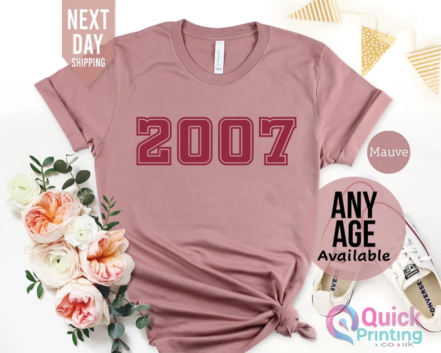 Girls 18th Birthday shirt, 2007 Birthday TShirt UK, 18th Birthday Party Tshirts for Ladies Girls, 18th Birthday Gift for Friend 2025 shirts