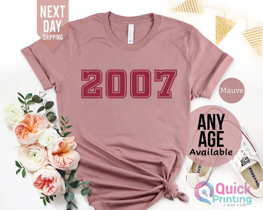 Girls 18th Birthday shirt, 2007 Birthday TShirt UK, 18th Birthday Party Tshirts for Ladies Girls, 18th Birthday Gift for Friend 2025 shirts