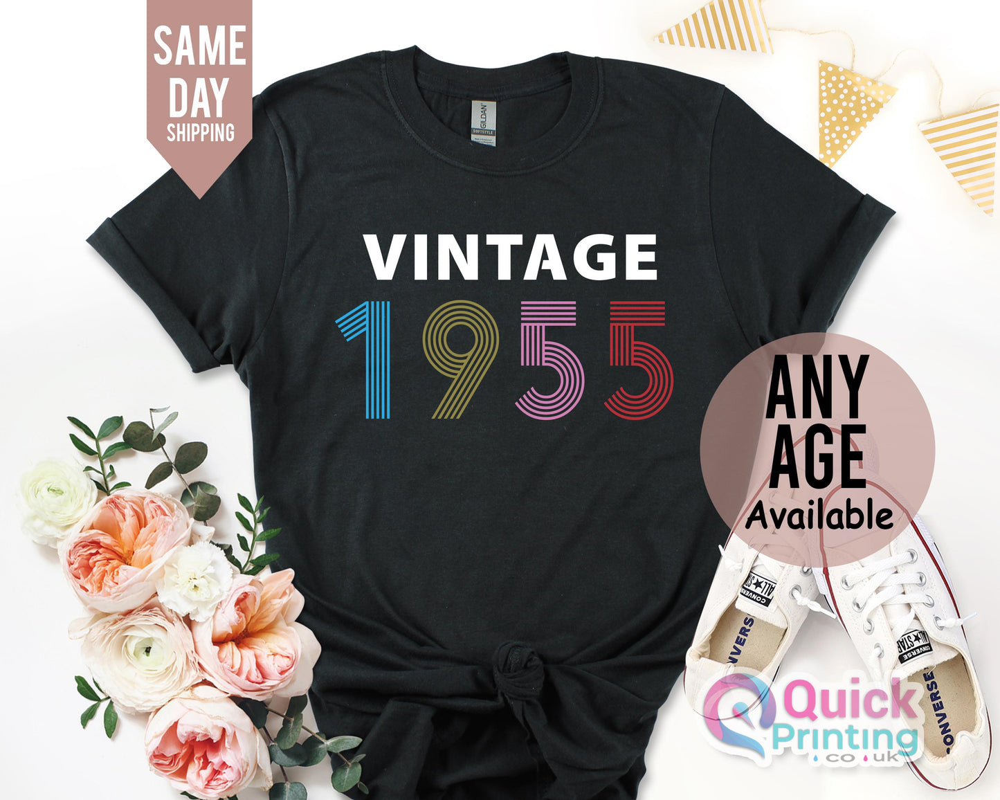 Vintage 1955 70th Birthday T-Shirt: Gift for Mum