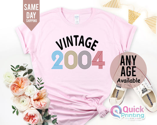 21st Birthday Gift Shirt 2025, 21st Birthday Party Shirt for Girls, Vintage Birthday gift, Birthday Gift for Friend 2004 shirts Daughter Top