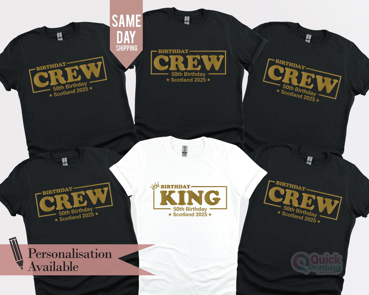 50th Birthday King shirt, Birthday Party Group Tshirt, 40th shirt born in 1985 mens t shirt,  1975 50th Birthday Gift for Men. Birthday Crew