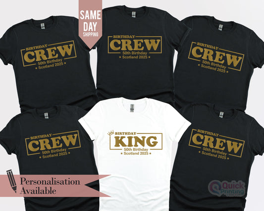 50th Birthday King shirt, Birthday Party Group Tshirt, 40th shirt born in 1985 mens t shirt,  1975 50th Birthday Gift for Men. Birthday Crew