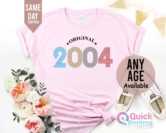 21st Birthday Tshirt UK, 21st Birthday Party Shirt for Girls Vintage Birthday gift, Birthday Gifts for Friend 2004 Edition girls party shirt