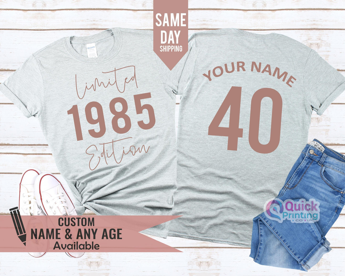 1985 Limited Edition 40th Birthday Shirt: Custom Name & Age