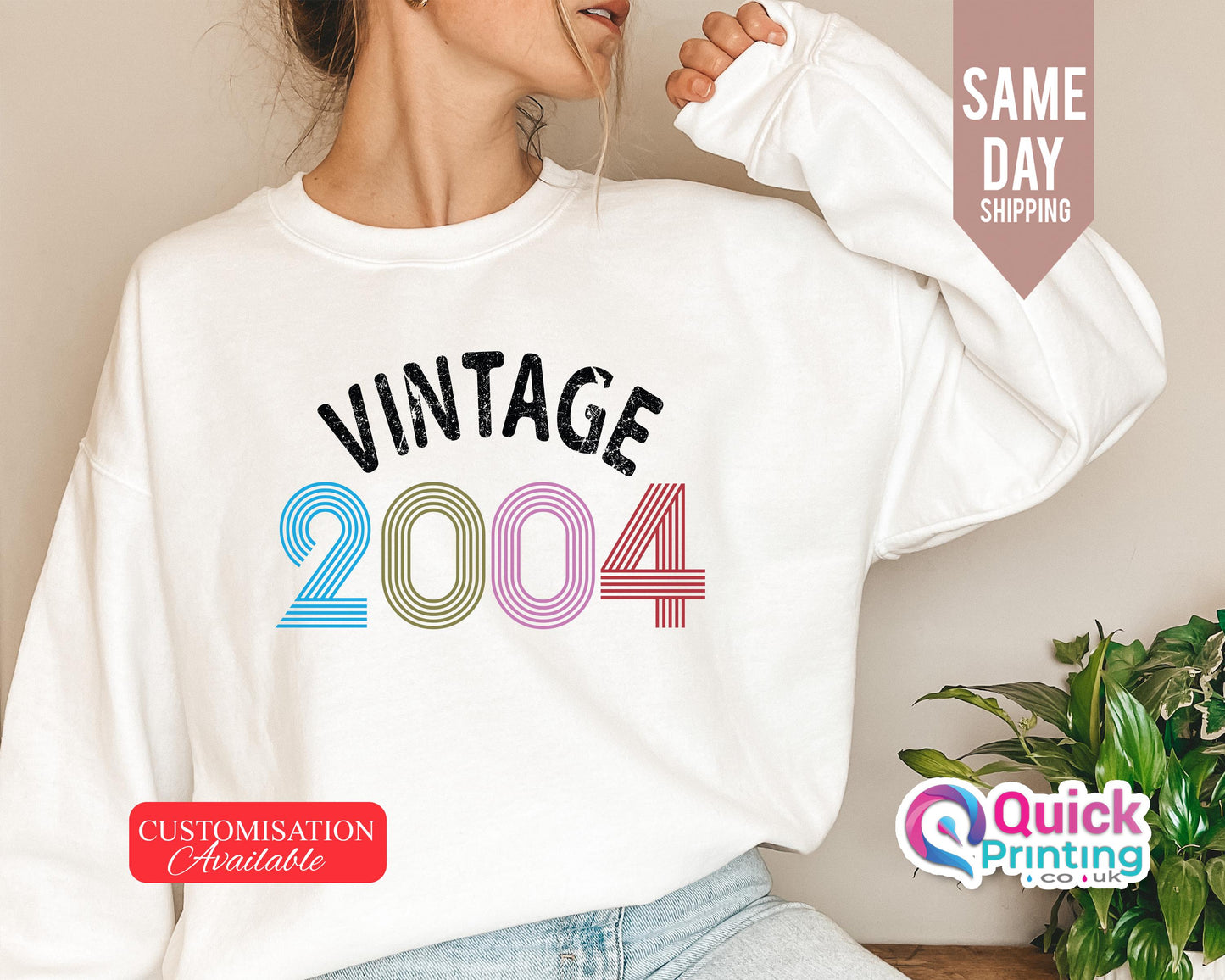 Custom Vintage Year Sweatshirt: Birthday Gift, Soft Fabric
