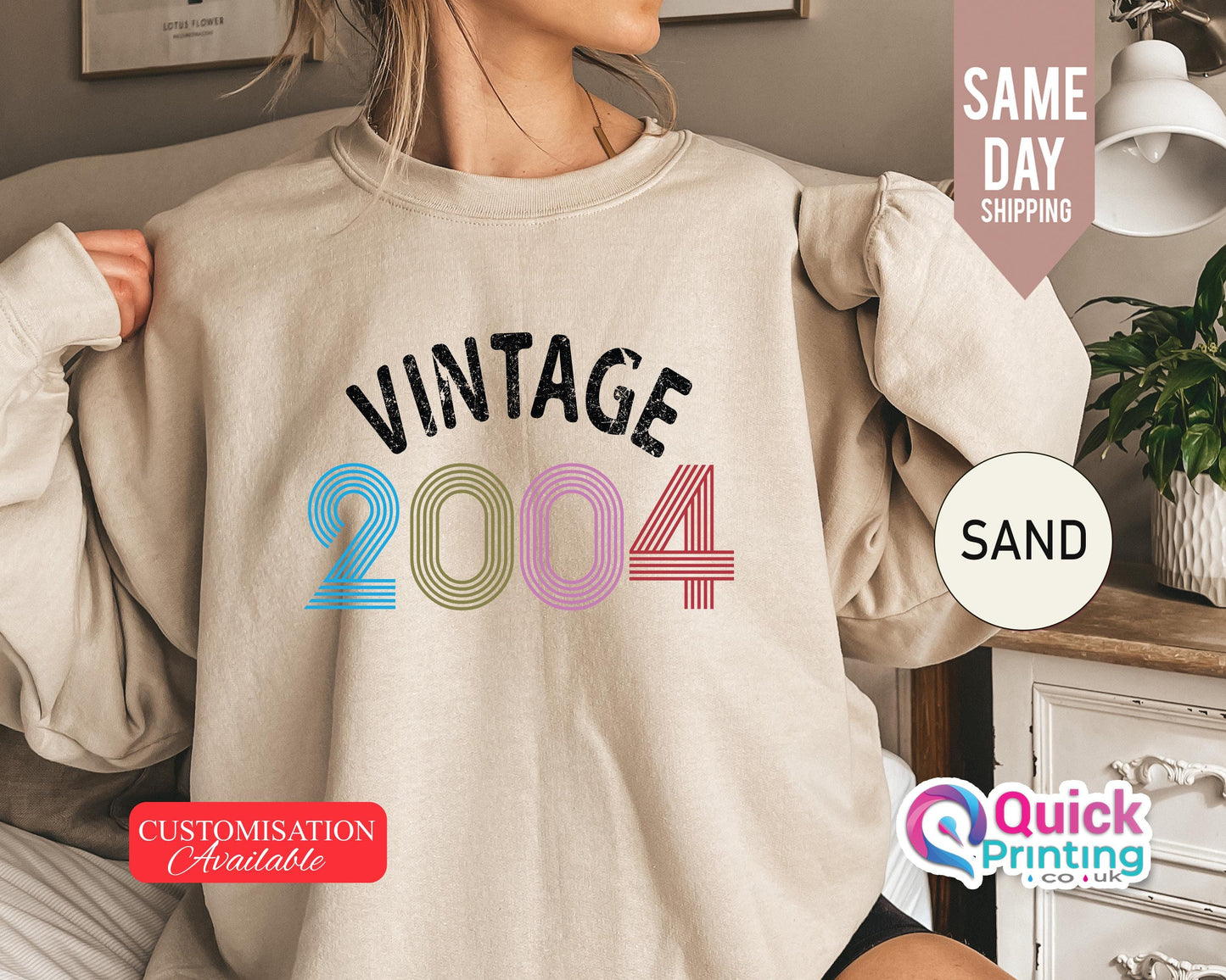 Custom Vintage Year Sweatshirt: Birthday Gift, Soft Fabric